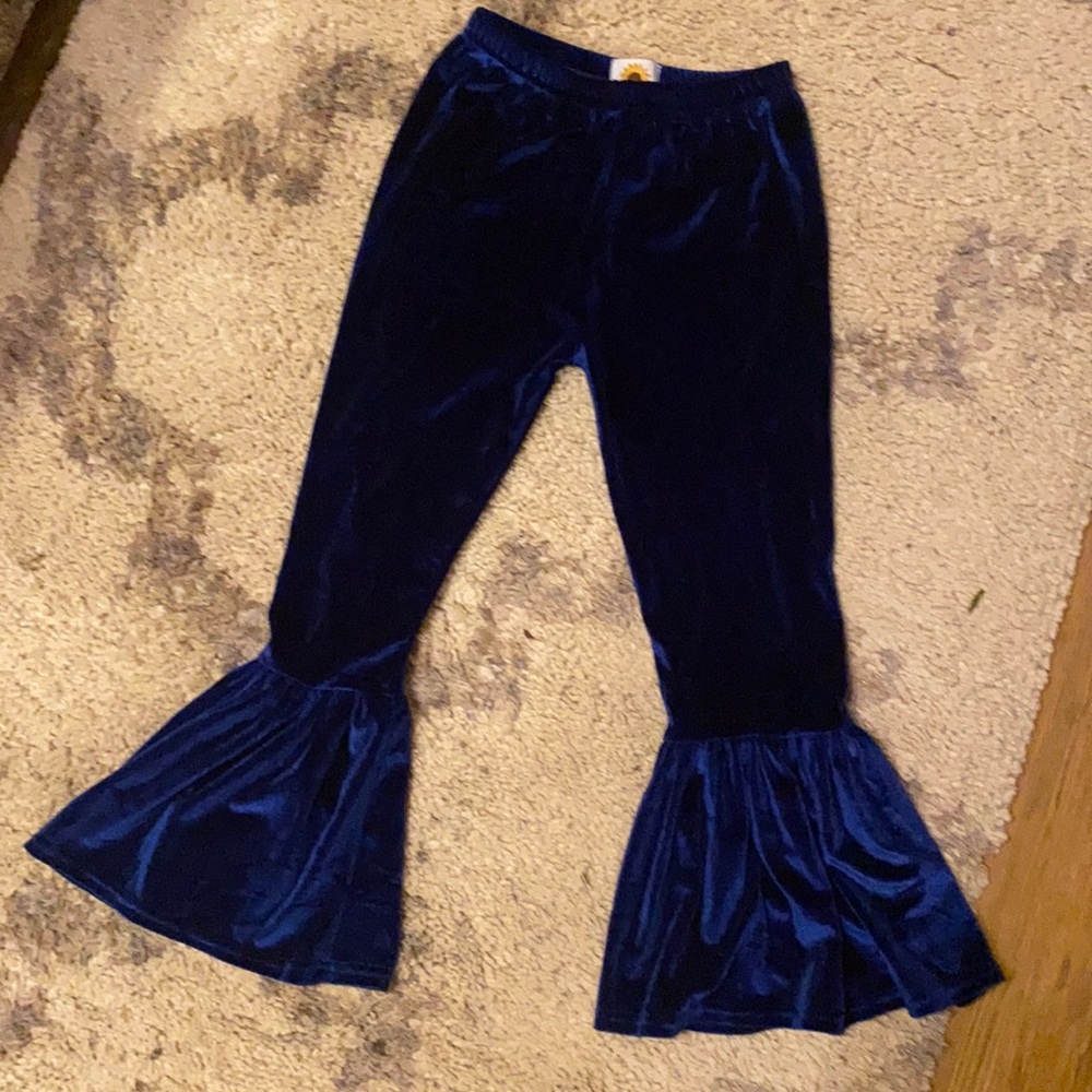 Girls Blue Velvet Bells